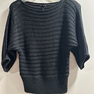 Black Knit Medium Sleeve Sweater